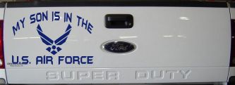 My Son Is In The U.S. Air Force Military Car or Truck Window Decal Sticker (Navy)