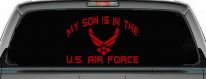 Proud Air Force Son Decal US Military Car Truck Window Sticker (Red)