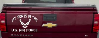 My Son Is In The U.S. Air Force Military Car or Truck Window Decal Sticker (White)