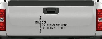 My Chains Are Gone I've Been Set Free Christian Car or Truck Window Decal Sticker (Black)