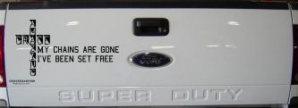 My Chains Are Gone I've Been Set Free Christian Car or Truck Window Decal Sticker (Black)