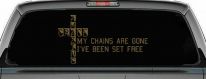 My Chains Are Gone I've Been Set Free Christian Car or Truck Window Decal Sticker (Gold)