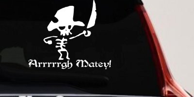 Cute Pirate Skeleton Skulls Car Truck Window Decal Sticker Arrr Matey