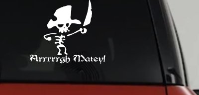 Cute Pirate Skeleton Skulls Car Truck Window Decal Sticker Arrr Matey