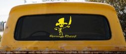 Cute Pirate Skeleton Arrrrrgh Matey Skulls Car or Truck Window Decal Sticker (Yellow)