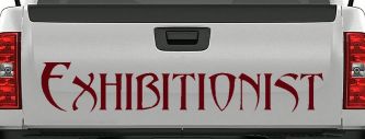 Exhibitionist Car or Truck Window Decal Sticker (Purple Red)