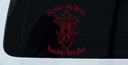 No God No Peace Know God Know Peace Christian Car or Truck Window Decal Sticker (Red)