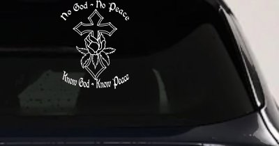 Christian Car Decal No God No Peace Know God Know Peace Window Sticker