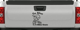 Go Blue Pee On Ohio State Car or Truck Window Decal Sticker (Black)