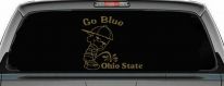Go Blue Pee On Ohio State Car or Truck Window Decal Sticker (Gold)