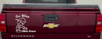 Go Blue Pee On Ohio State Car or Truck Window Decal Sticker (White)