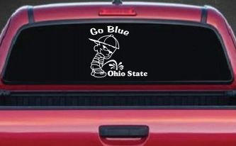 Go Blue Pee On Ohio State Car or Truck Window Decal Sticker