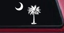 Palmetto Moon and Palm Tree Car or Truck Window Decal Sticker