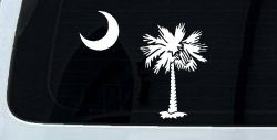 Palmetto Moon and Palm Tree Car or Truck Window Decal Sticker