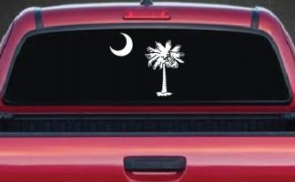 Palmetto Moon and Palm Tree Car or Truck Window Decal Sticker