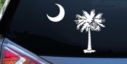 Palmetto Moon and Palm Tree Car or Truck Window Decal Sticker