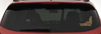 Inside Corner Swirl Car or Truck Window Decal Sticker (Light Brown)