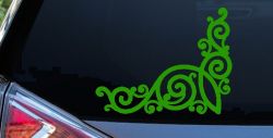 Swirl Inside Corner Car Truck Window Decal Sticker Vinyl (Lime)