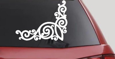 Swirl Inside Corner Car Truck Window Decal Sticker Vinyl