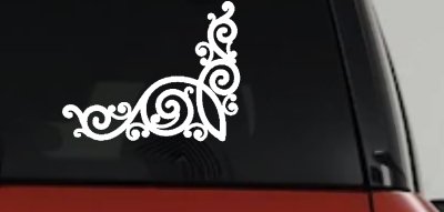 Swirl Inside Corner Car Truck Window Decal Sticker Vinyl