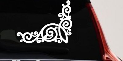 Swirl Inside Corner Car Truck Window Decal Sticker Vinyl