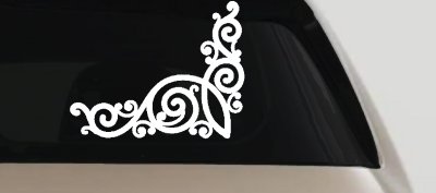Swirl Inside Corner Car Truck Window Decal Sticker Vinyl