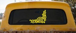 Swirl Inside Corner Car Truck Window Decal Sticker Vinyl (Yellow)