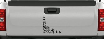 Floral Vine Inside Corner Swirl Car or Truck Window Decal Sticker (Black)