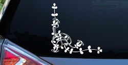 Floral Vine Inside Corner Swirl Car or Truck Window Decal Sticker