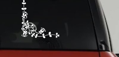 Floral Vine Corner Swirl Decal for Car Truck Window Decor