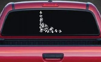 Floral Vine Inside Corner Swirl Car or Truck Window Decal Sticker