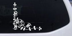 Floral Vine Inside Corner Swirl Car or Truck Window Decal Sticker