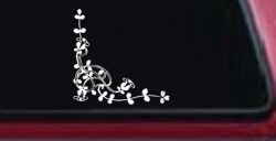 Floral Vine Inside Corner Swirl Car or Truck Window Decal Sticker