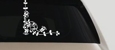 Floral Vine Corner Swirl Decal for Car Truck Window Decor