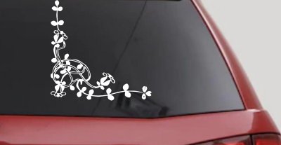 Floral Vine Corner Swirl Decal for Car Truck Window Decor