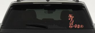 Flower Vine Corner Swirl Car or Truck Window Decal Sticker (Coral)