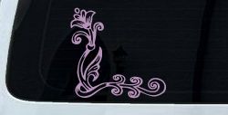 Flower Vine Swirl Decal for Car Truck Window - Vinyl Sticker Art (Lilac)