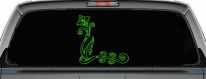 Flower Vine Corner Swirl Car or Truck Window Decal Sticker (Lime)