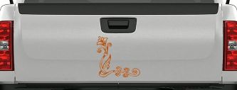 Flower Vine Corner Swirl Car or Truck Window Decal Sticker (Nut Brown)