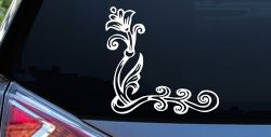 Flower Vine Corner Swirl Car or Truck Window Decal Sticker
