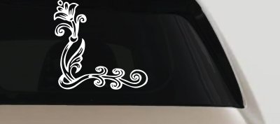 Flower Vine Swirl Decal for Car Truck Window - Vinyl Sticker Art