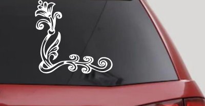 Flower Vine Swirl Decal for Car Truck Window - Vinyl Sticker Art