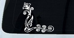 Flower Vine Corner Swirl Car or Truck Window Decal Sticker