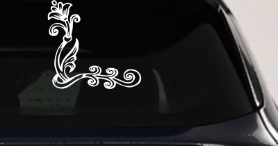 Flower Vine Swirl Decal for Car Truck Window - Vinyl Sticker Art
