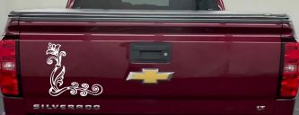 Flower Vine Corner Swirl Car or Truck Window Decal Sticker (White)