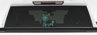 Flower Vine Corner Swirl Car or Truck Window Decal Sticker (Mint)