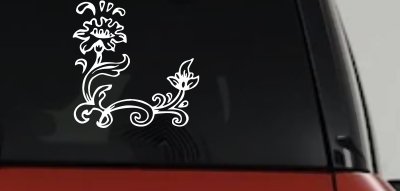 Flower Vine Corner Swirl Decal for Car Truck Windows Floral Sticker