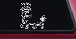 Flower Vine Corner Swirl Car or Truck Window Decal Sticker