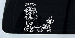 Flower Vine Corner Swirl Car or Truck Window Decal Sticker