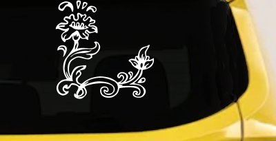 Flower Vine Corner Swirl Decal for Car Truck Windows Floral Sticker
